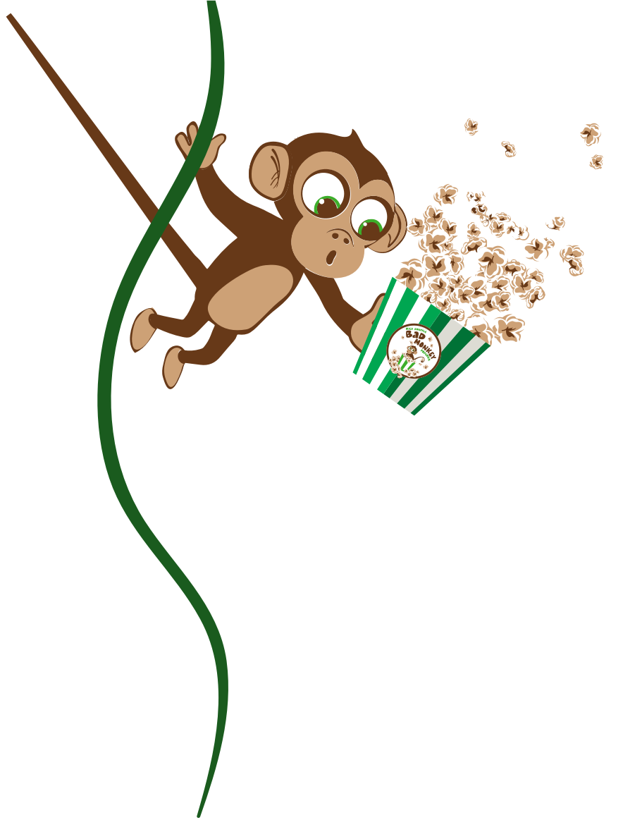 Monkey holding Bad Monkey Popcorn