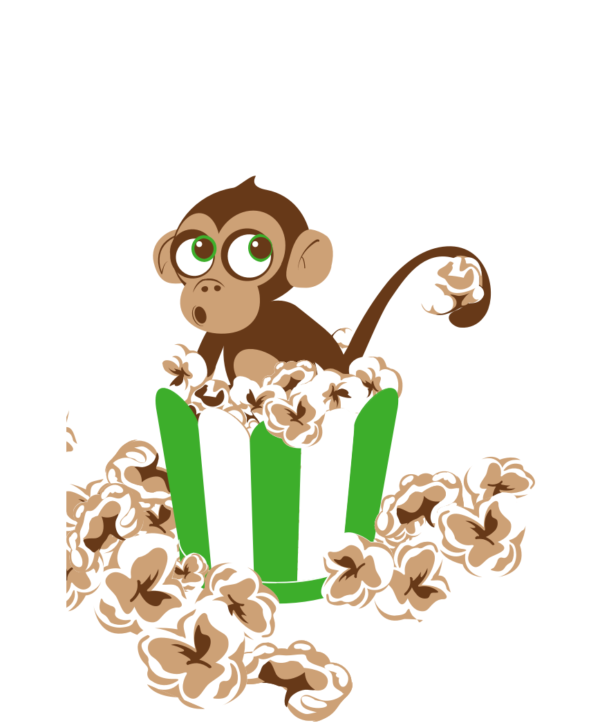Monkey inside a popcorn bucket